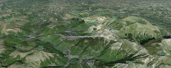 Area Sciistica Ussita Frontignano Map