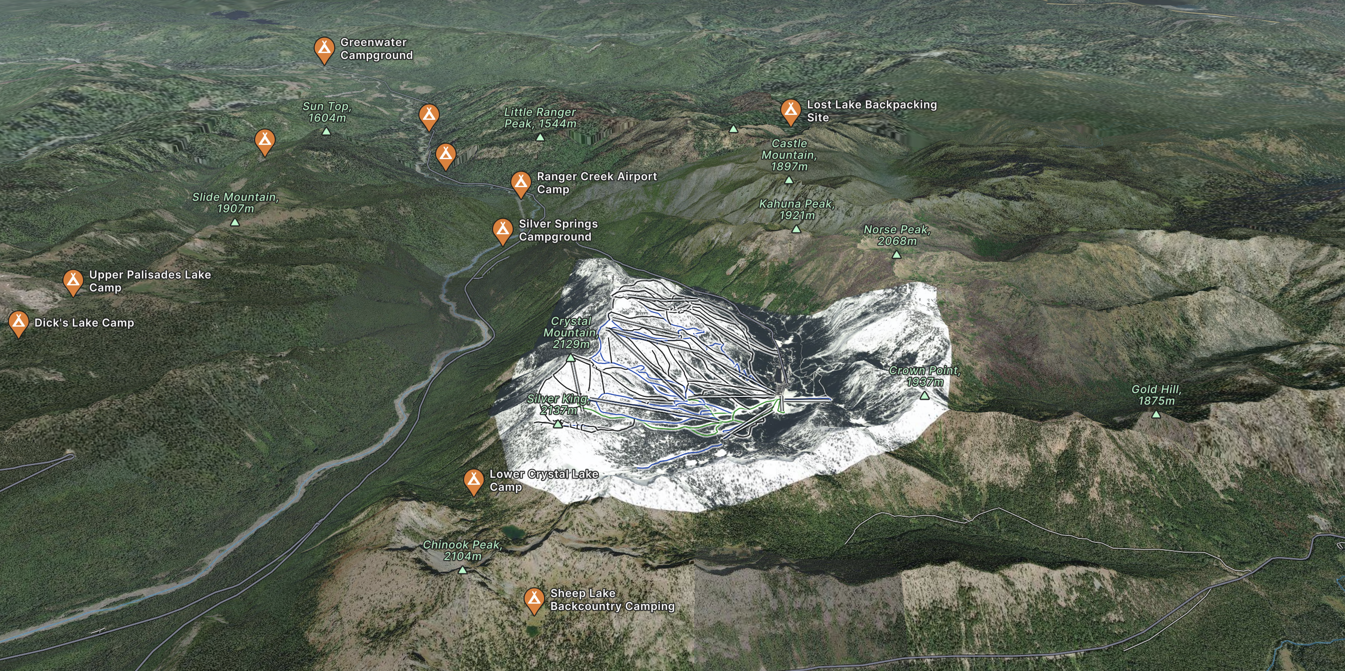 Crystal Mountain Washington FATMAP   Crystal Mountain Winter 