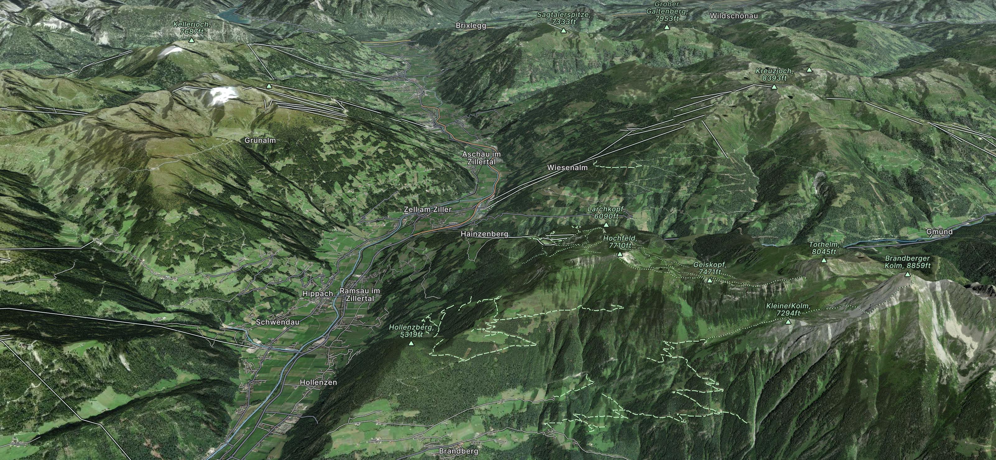 Gerlosstein / Hainzenberg Map