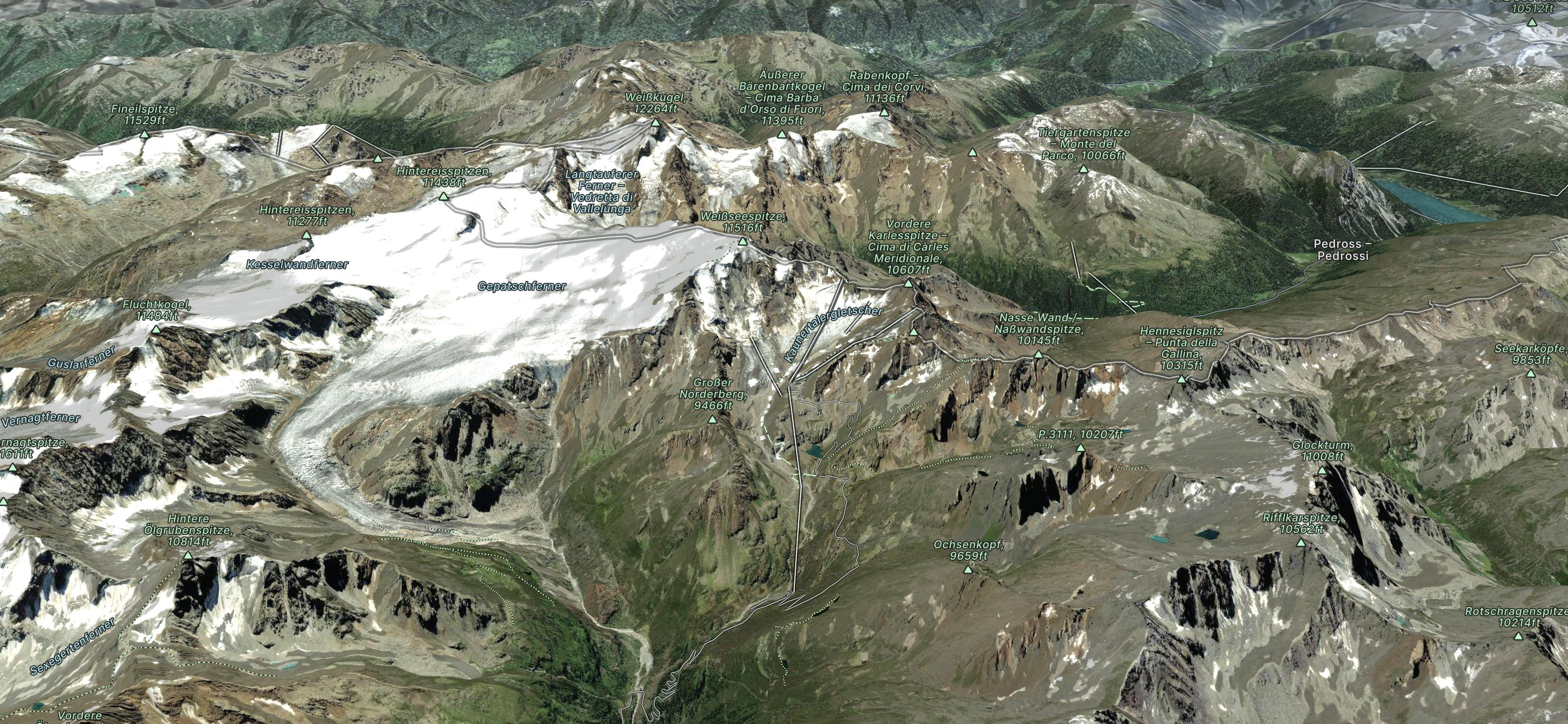 Kaunertaler Gletscher Map
