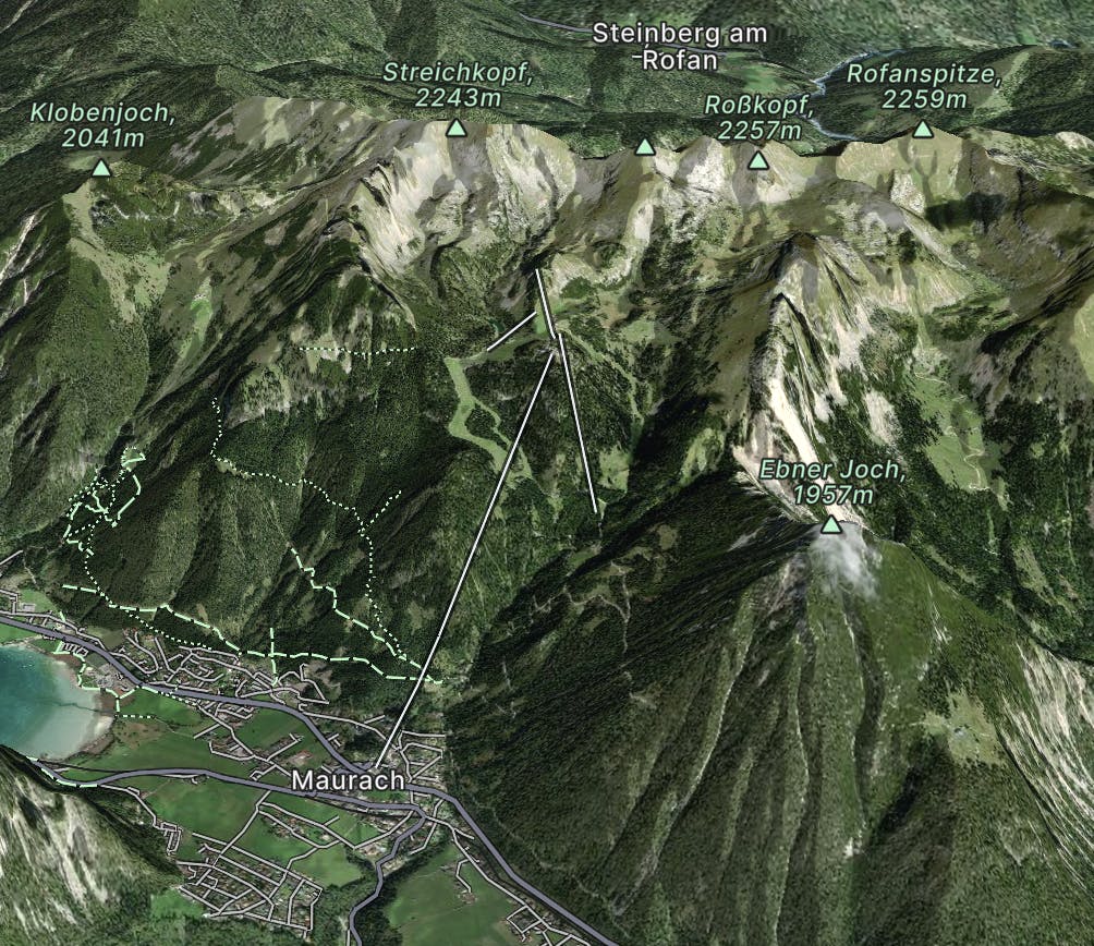 Rofan Bergbahn Map