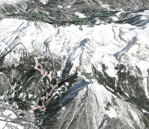 Rofan Bergbahn Map