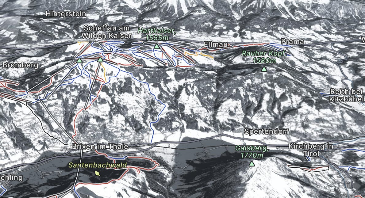 Skiwelt Wilder Kaiser Brixental Map