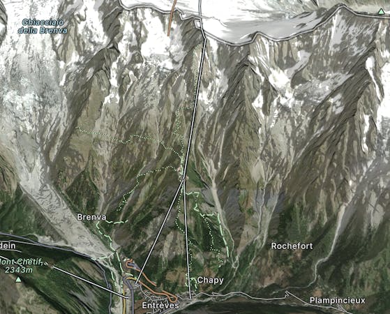 Skyway Monte Bianco Map