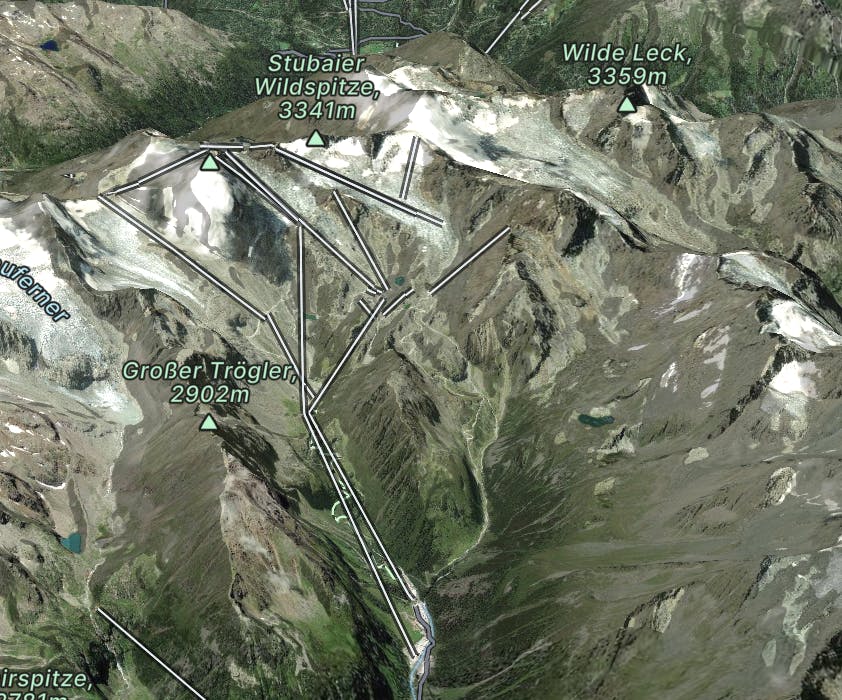 Stubaier Gletscher Map